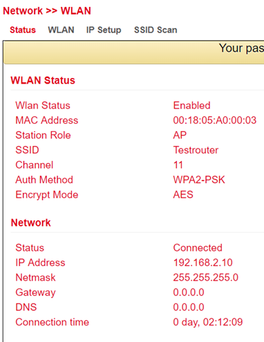 WLAN Satus