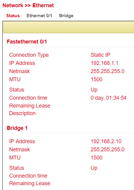 Ethernet Status