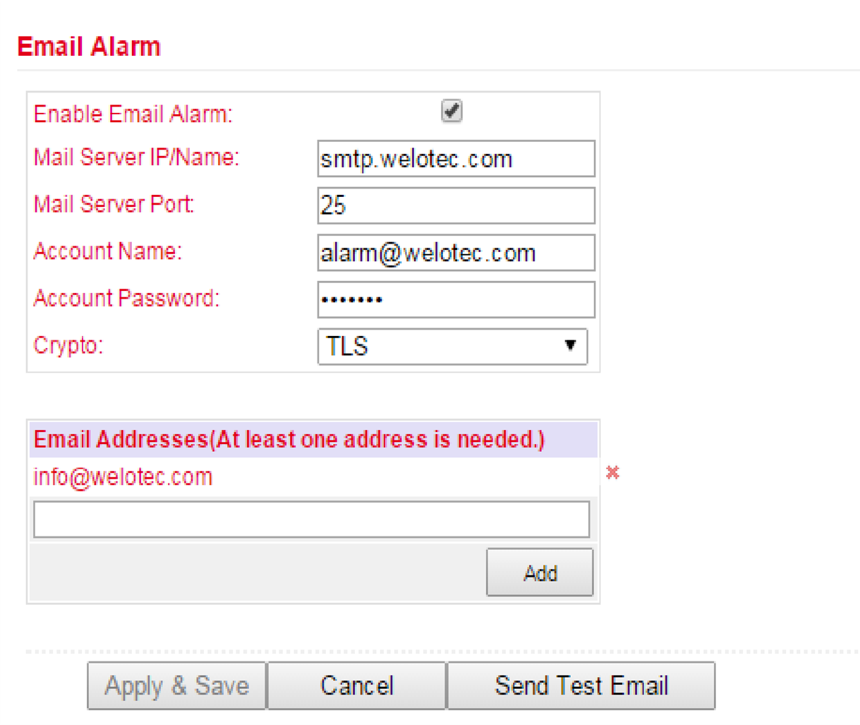 Alarm Output