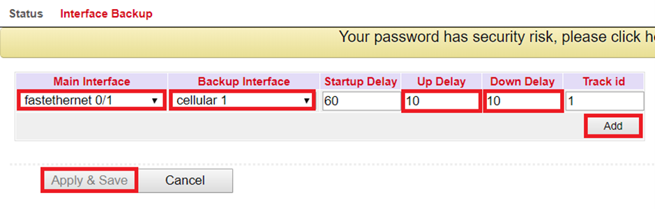 Interface Backup
