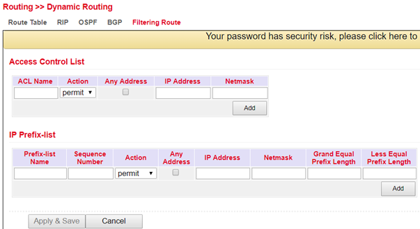 Filtering Route